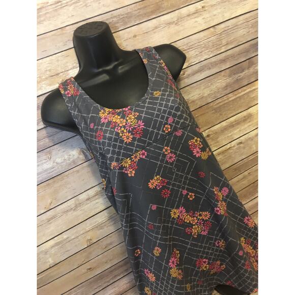 LOLE Womens Tank Top Size Small Gray Floral Razor Back Shirt Workout Running Fit - Picture 6 of 12